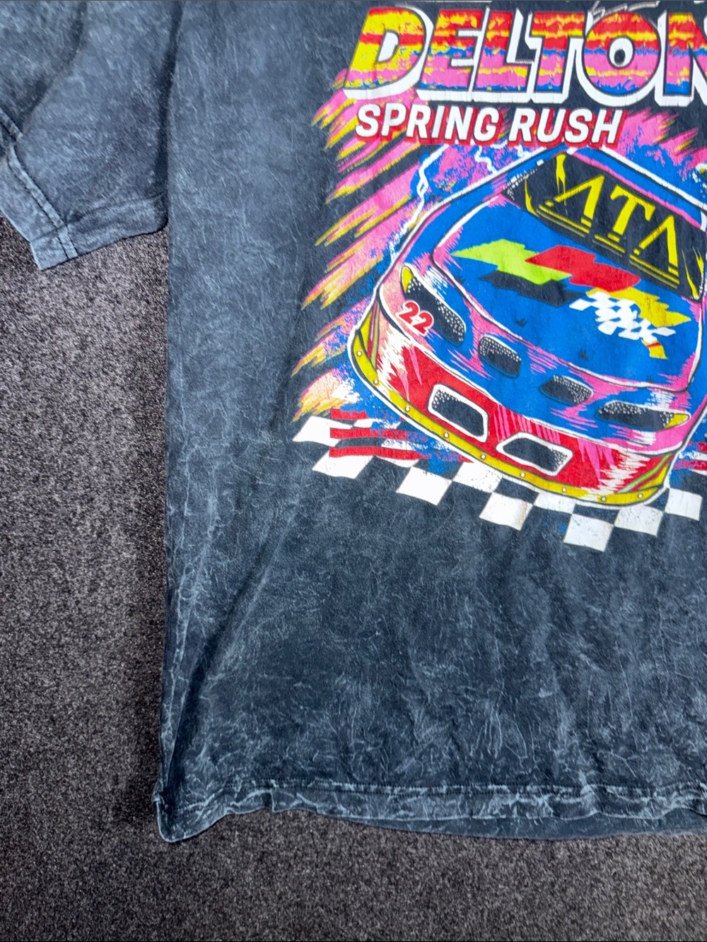 Men’s Deltona 'Spring Rush' Graphic Tee - Black with Multicolor Print - Picture 5 of 7